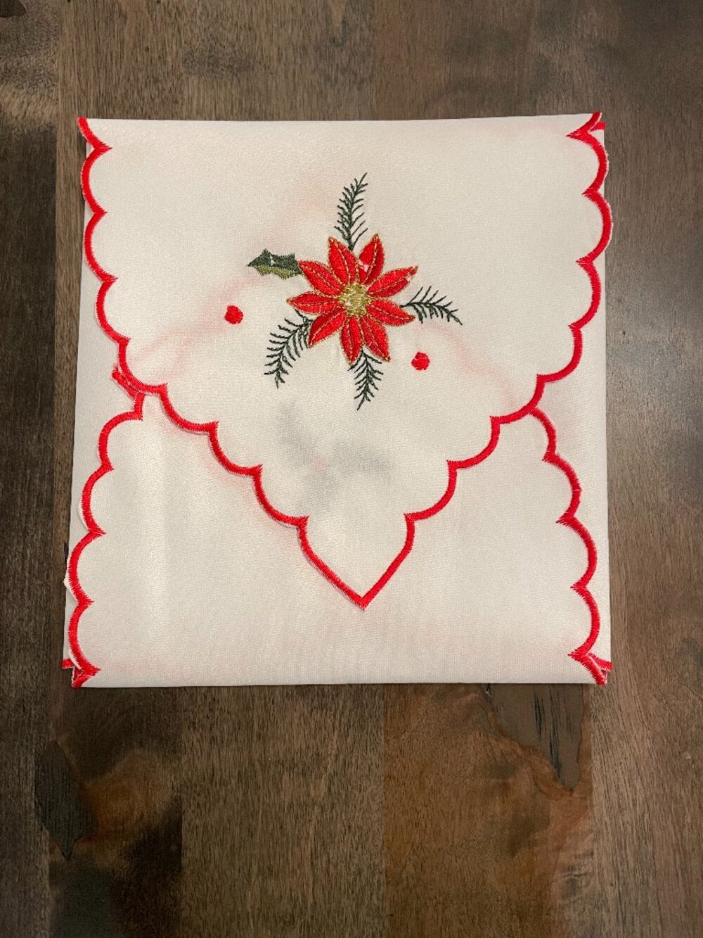 Bread Basket Liner- Embroidered Holiday NEW